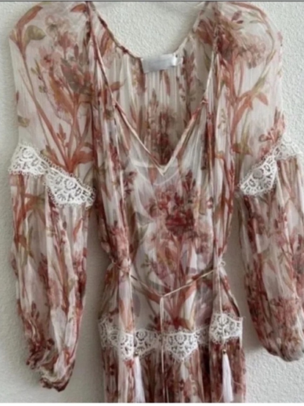 Zimmermann Oleander Floral Crinkled Slouch Silk Midi Dress - Picture 3 of 7